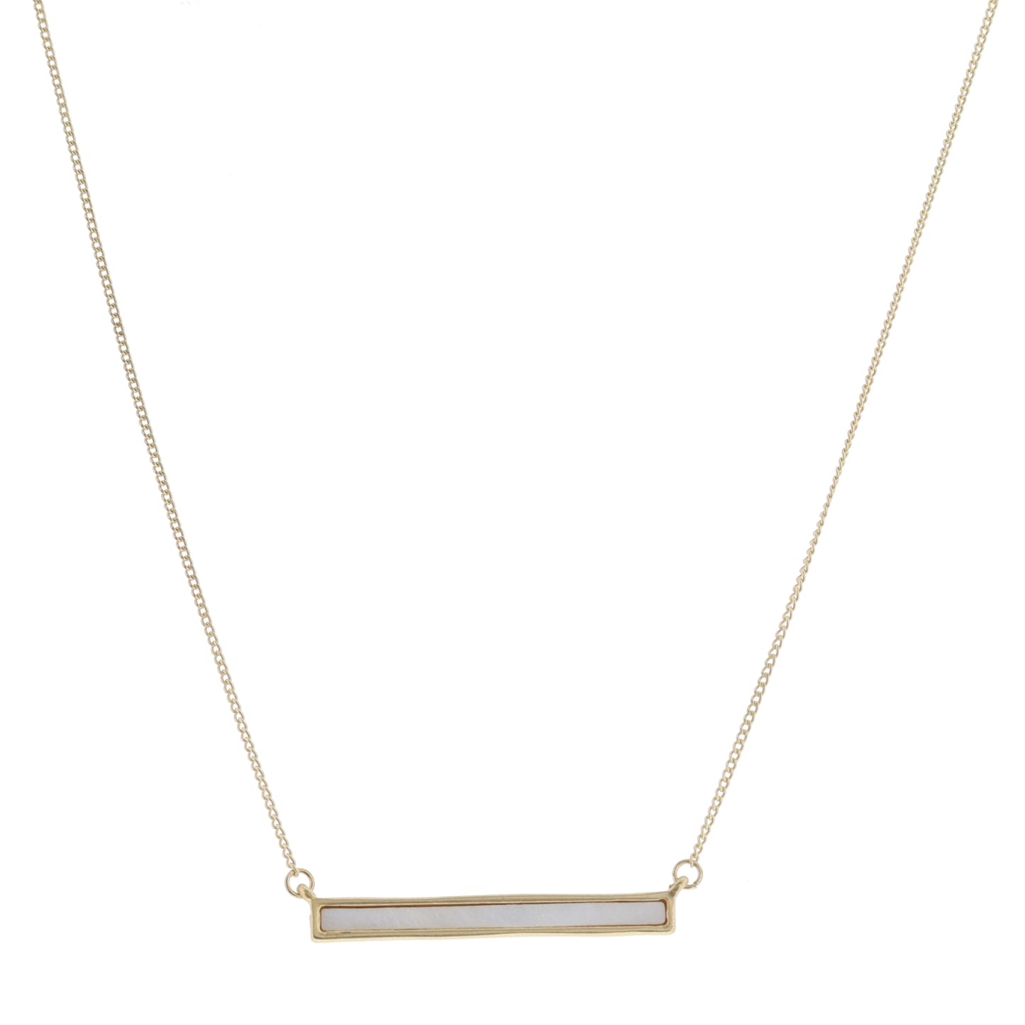 Long Shell Inlay Bar Necklace