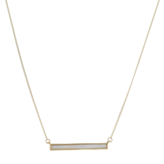 Long Shell Inlay Bar Necklace