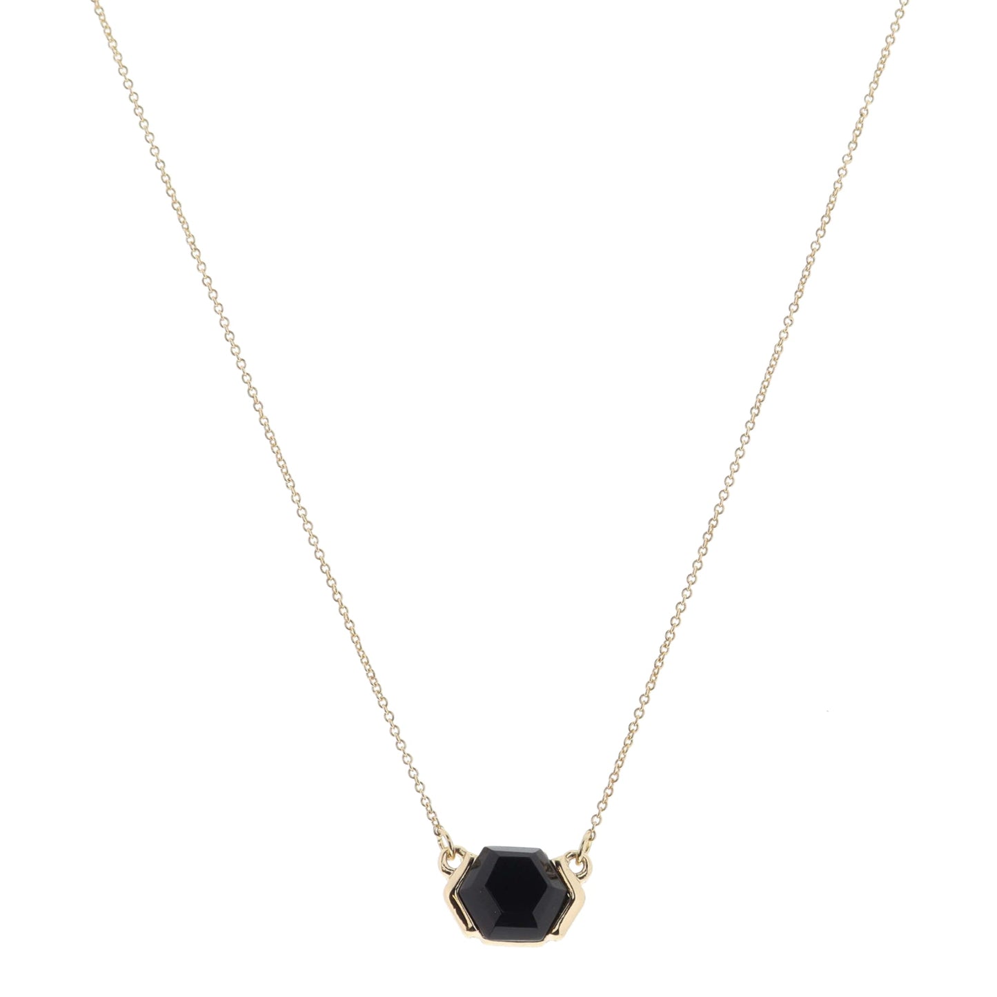 Jet Hexagon Crystal Necklace