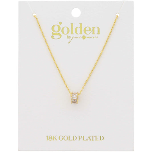 18K Gold Plated Multi Clear Crystal and Opal Cluster Necklace