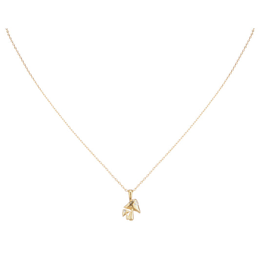 18K Gold Plated Mushroom Cluster with Mini Crystal Accents Necklace