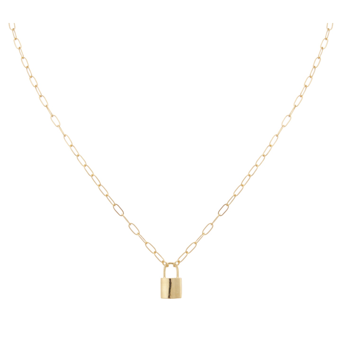 18K Gold Plated Padlock Necklace