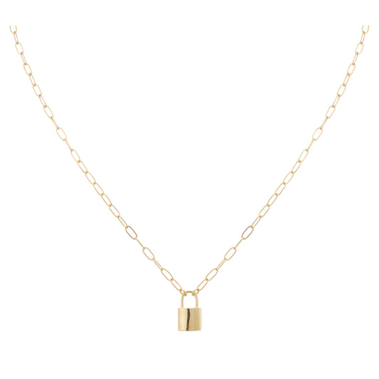 18K Gold Plated Padlock Necklace