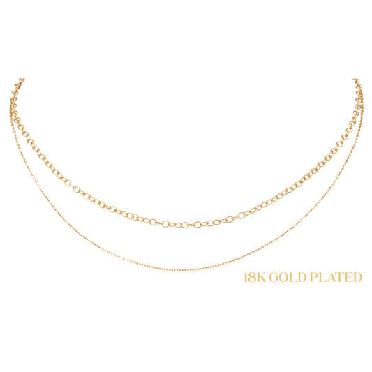 18K Gold Plated Oval Link Chain, Petite Cable Chain Necklace