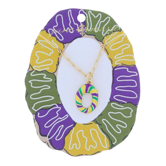 Kids Multi Enamel King Cake Necklace