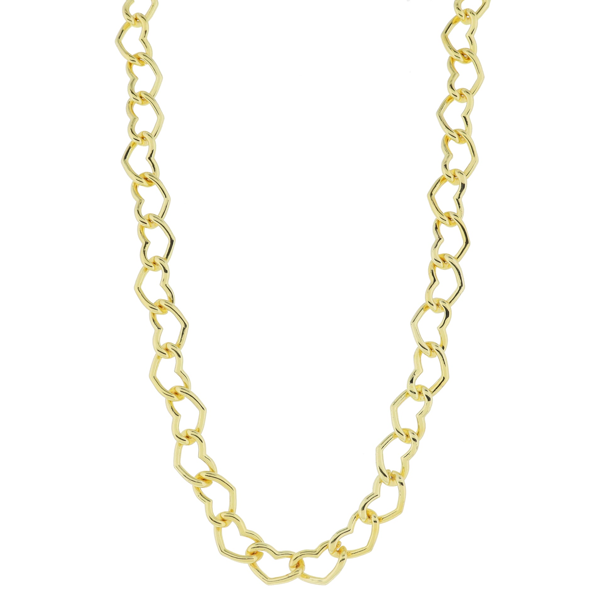 Make Mine Golden! 18K Gold Plated Heart Curb Chain Necklace