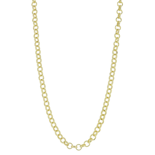 Make Mine Golden! 18K Gold Plated Textured Rolo Chain Necklace