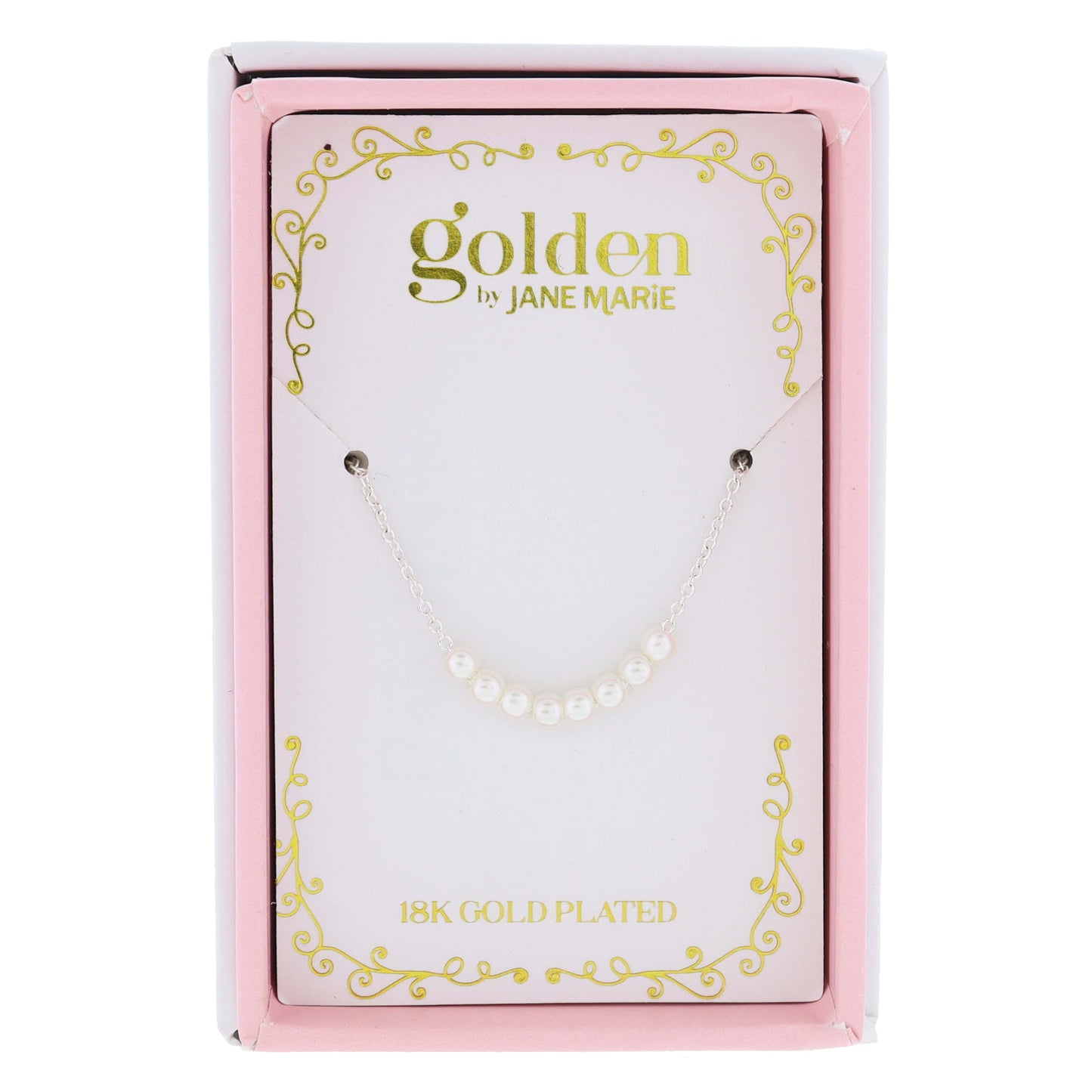 Sweetheart Kids 18K White Gold Plated Mini Pearl Beaded Portion Necklace