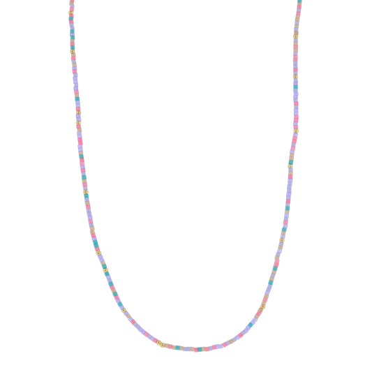 Golden Color Wheel! 18K Gold Plated Lavender, Mint, Pink, Peach Beaded Necklace