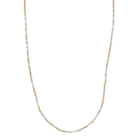 Golden Color Wheel! 18K Gold Plated Neutral Beaded Necklace