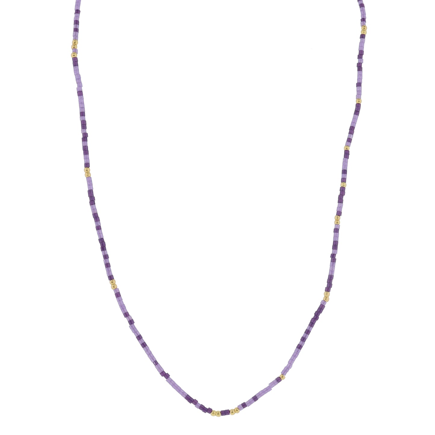 Golden Color Wheel! 18K Gold Plated Purple Beaded Necklace
