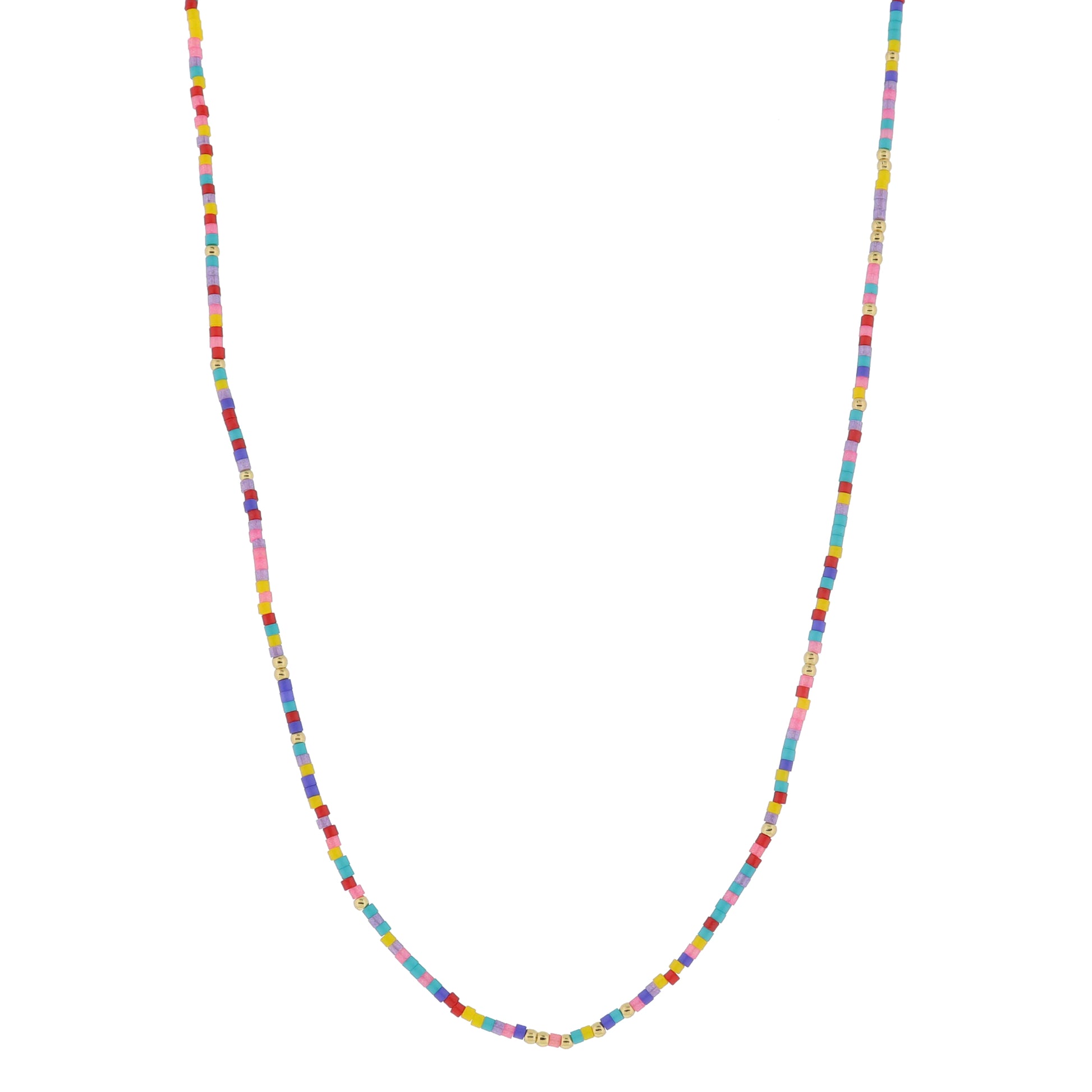 Golden Color Wheel! 18K Gold Plated Multi Beaded Necklace