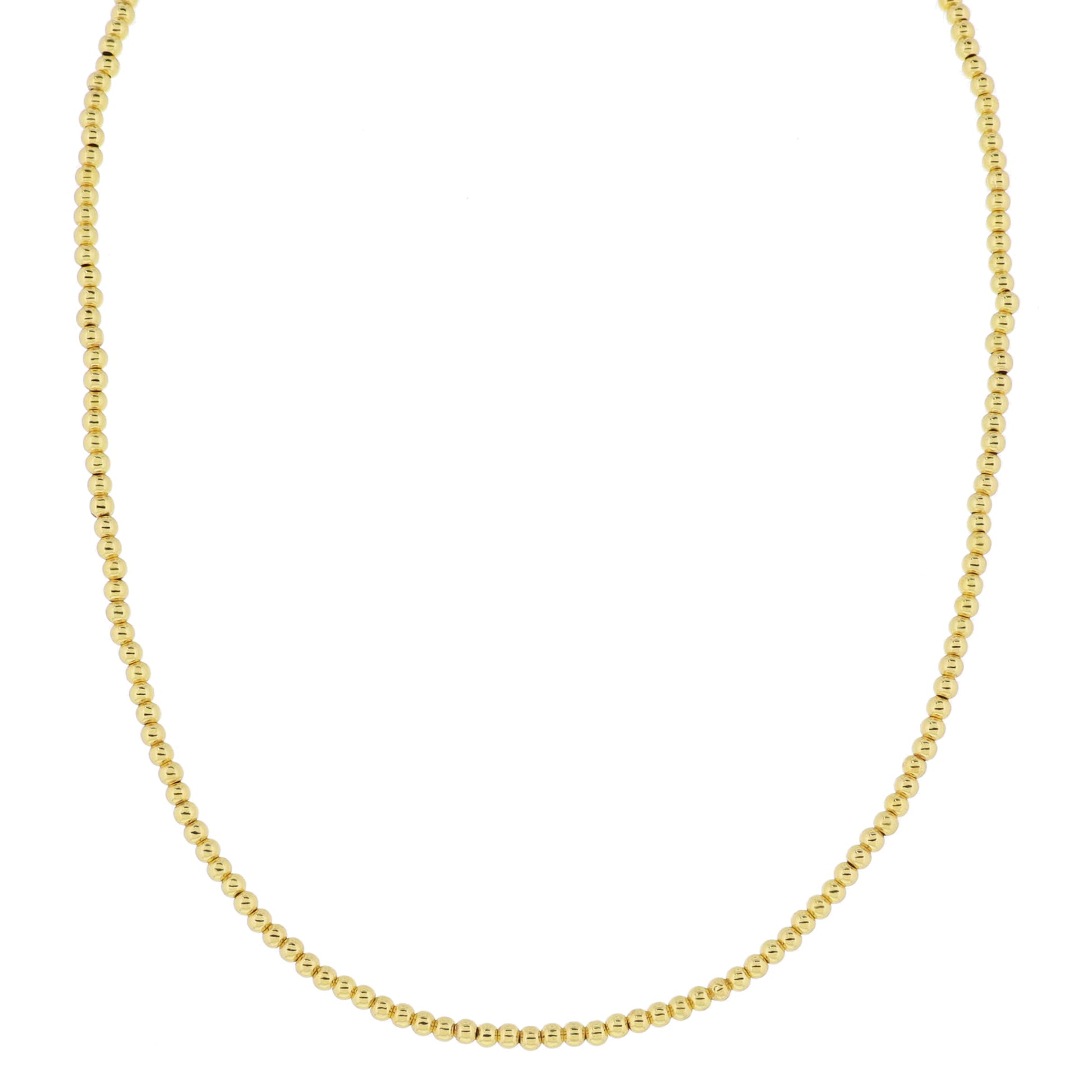 My Golden Chain! 18K Gold Plated Small Gold Ball Beaded Strand Necklace