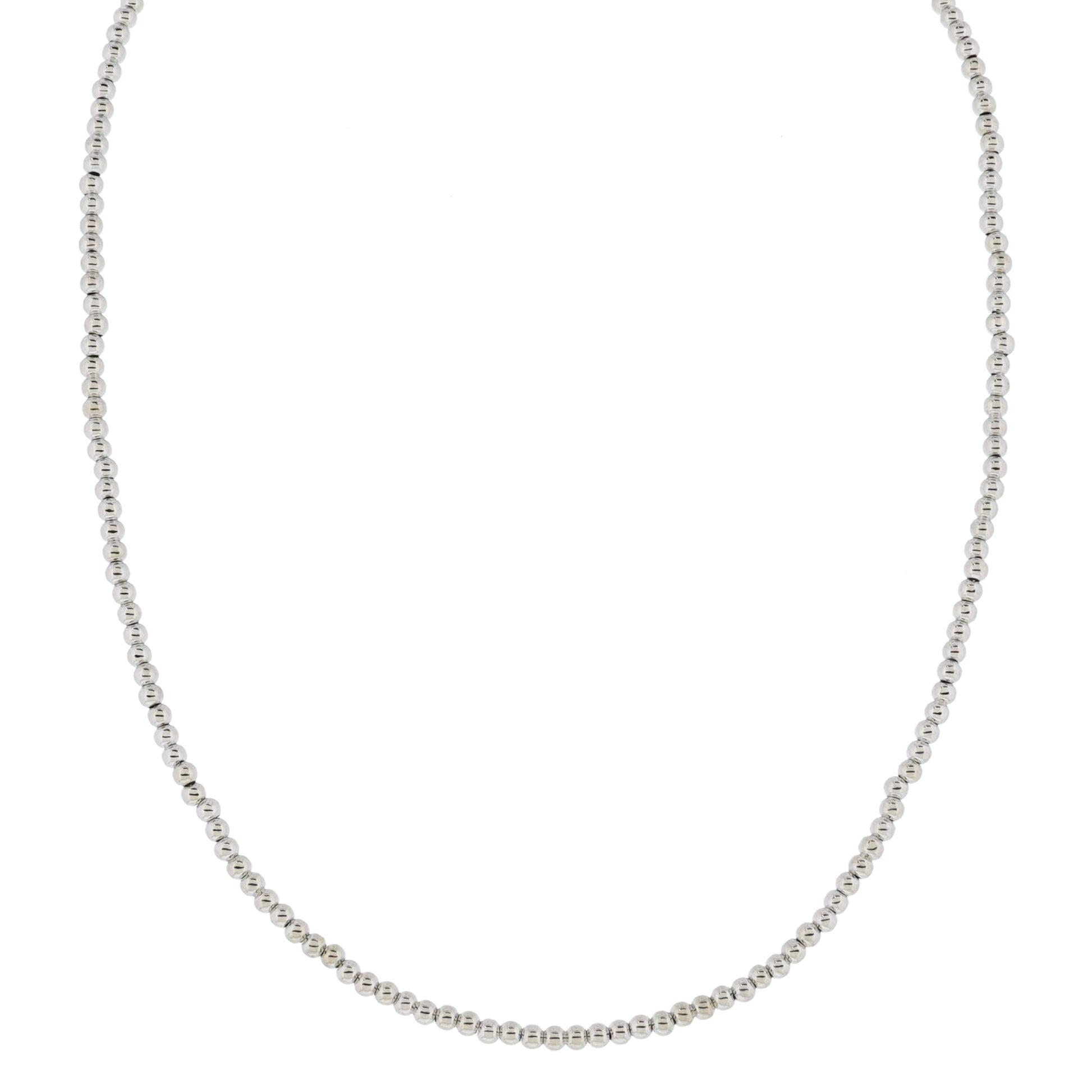 My Golden Chain! 18K White Gold Plated Small Ball Beaded Strand Necklace