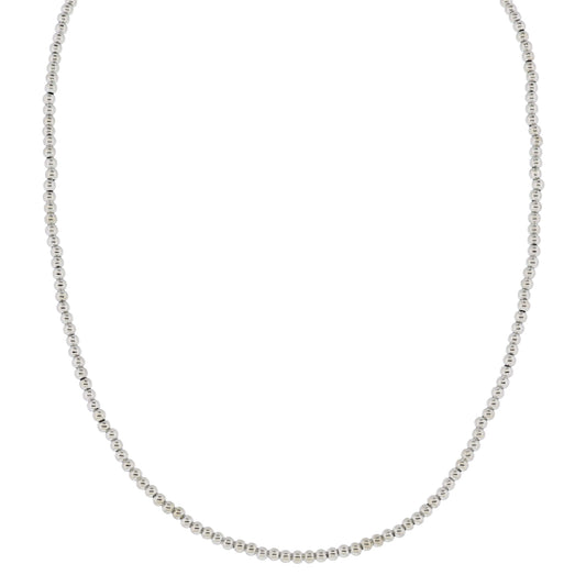 My Golden Chain! 18K White Gold Plated Small Ball Beaded Strand Necklace