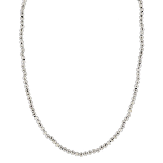 My Golden Chain! 18K White Gold Plated Medium Ball Beaded Strand Necklace