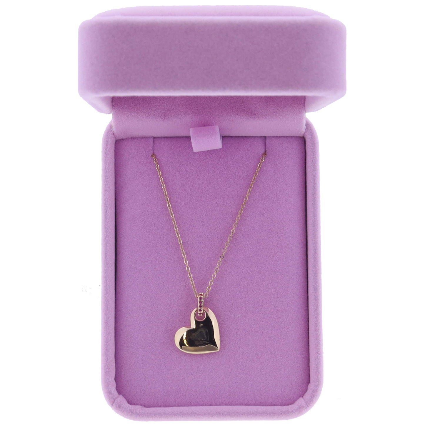 16" Hot Pink Crystal Oval Link with Sideways Gold Heart Necklace, 3" Ext