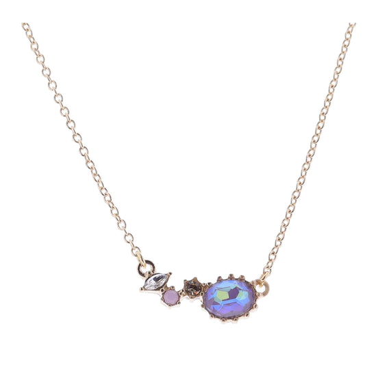 16" Clear Marquise, Pink Moonstone, Champagne, Grey Moonstone Crystal Cluster Necklace, 3" Ext
