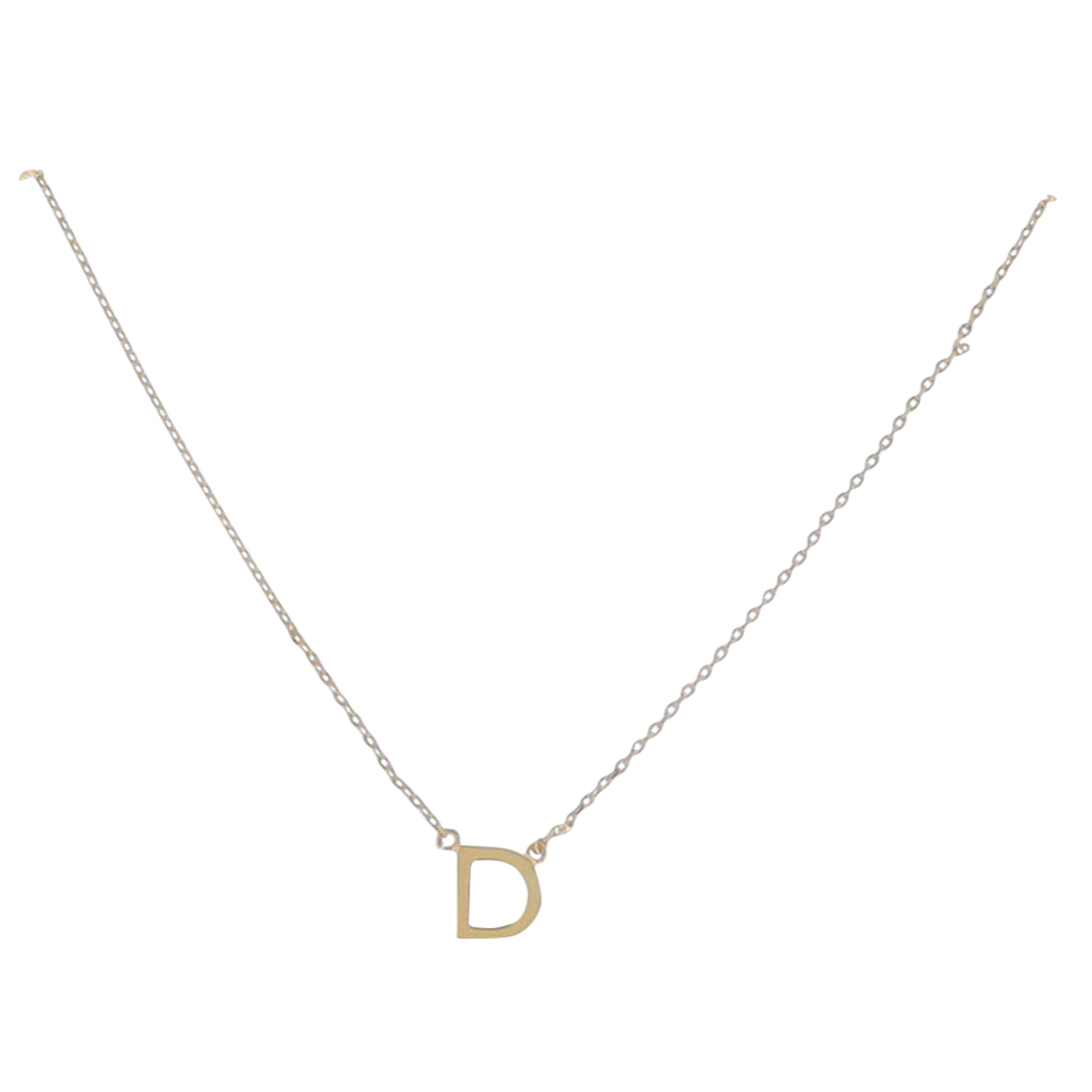 Kids Kids 15" 18K Gold Plated Initial "D" Chain Necklace