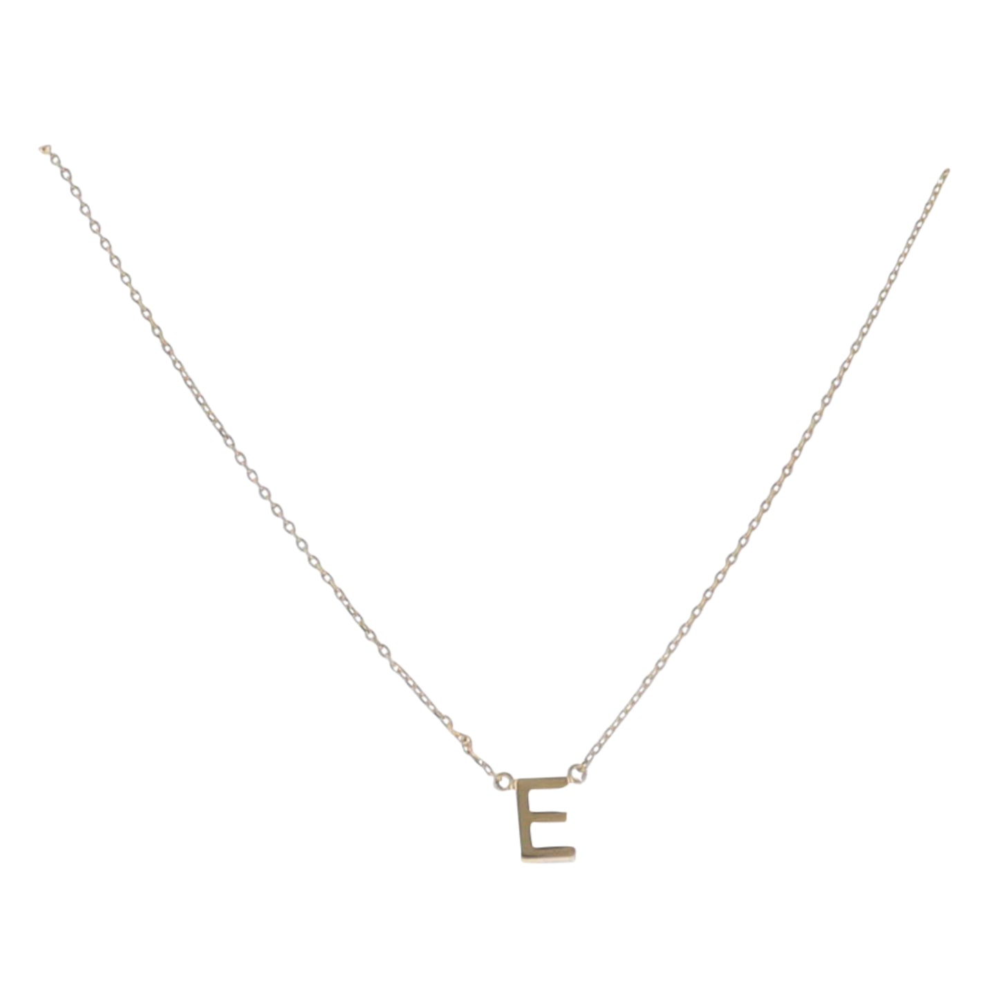 Kids Kids 15" 18K Gold Plated Initial "E" Chain Necklace