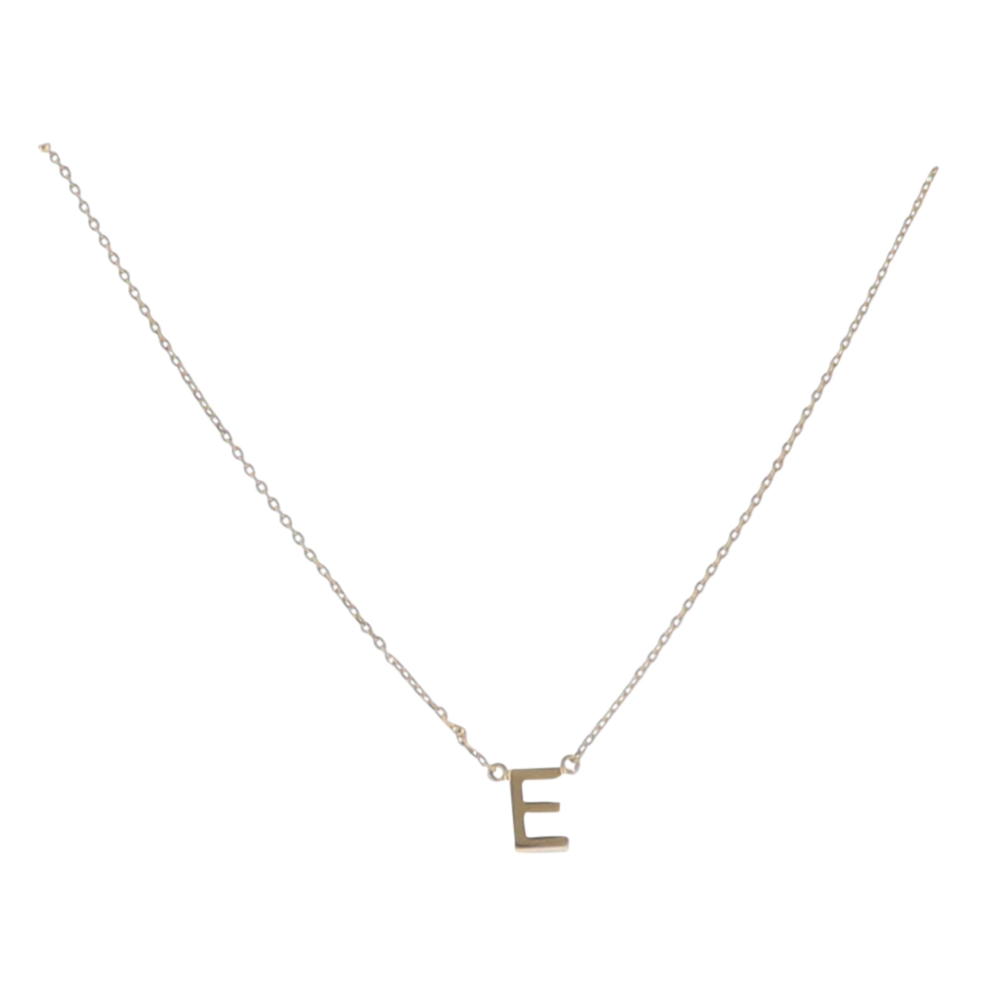 Kids Kids 15" 18K Gold Plated Initial "E" Chain Necklace