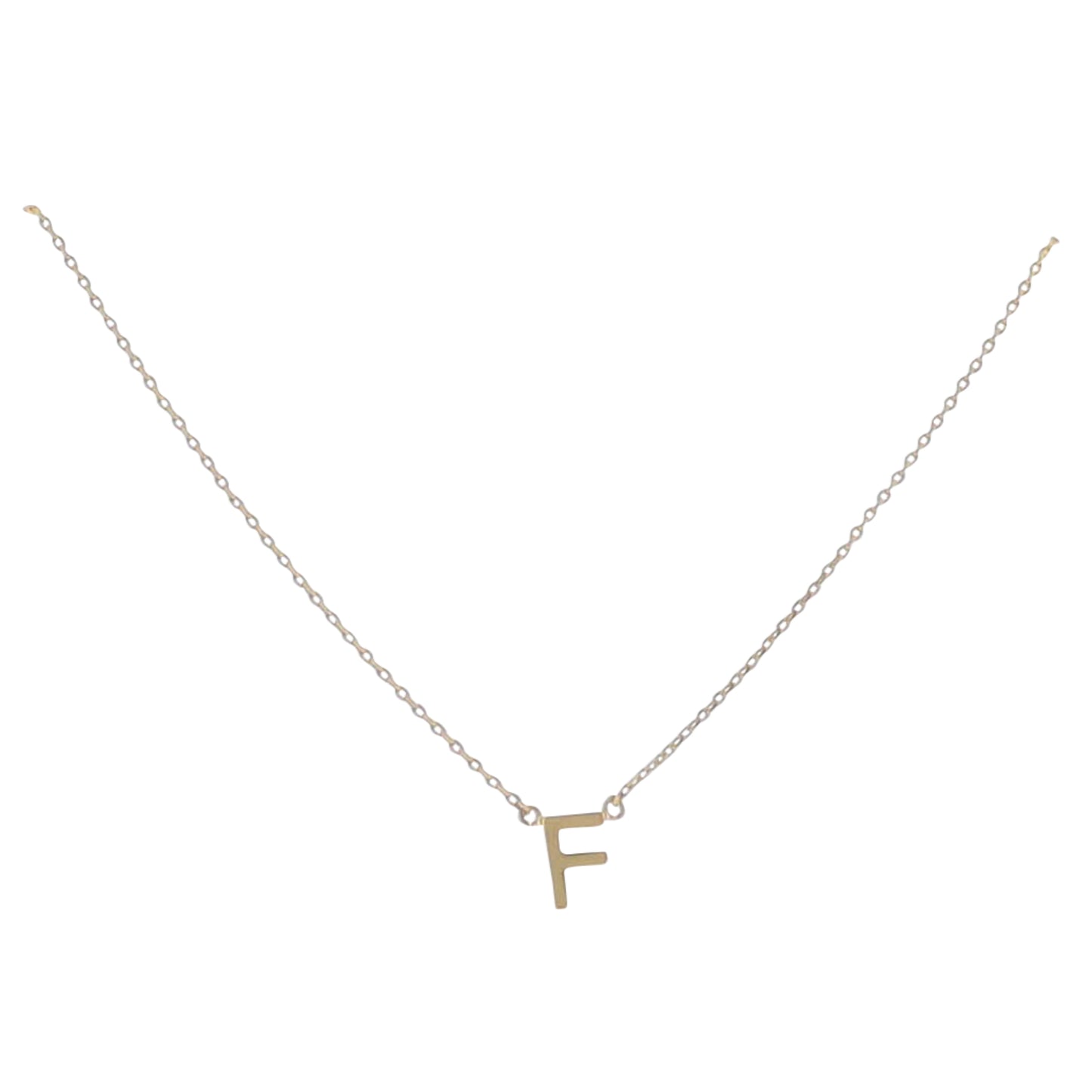 Kids Kids 15" 18K Gold Plated Initial "F" Chain Necklace