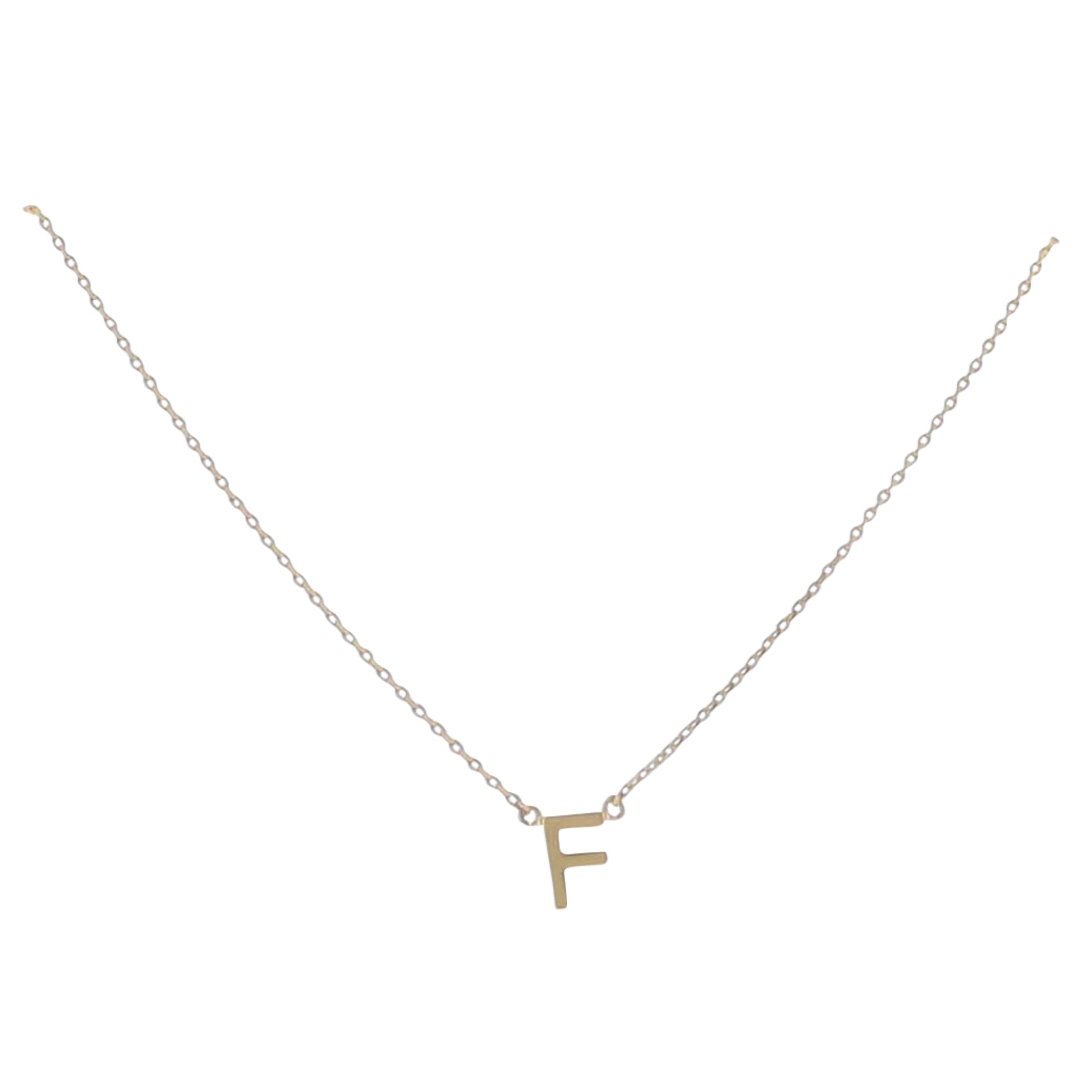 Kids Kids 15" 18K Gold Plated Initial "F" Chain Necklace