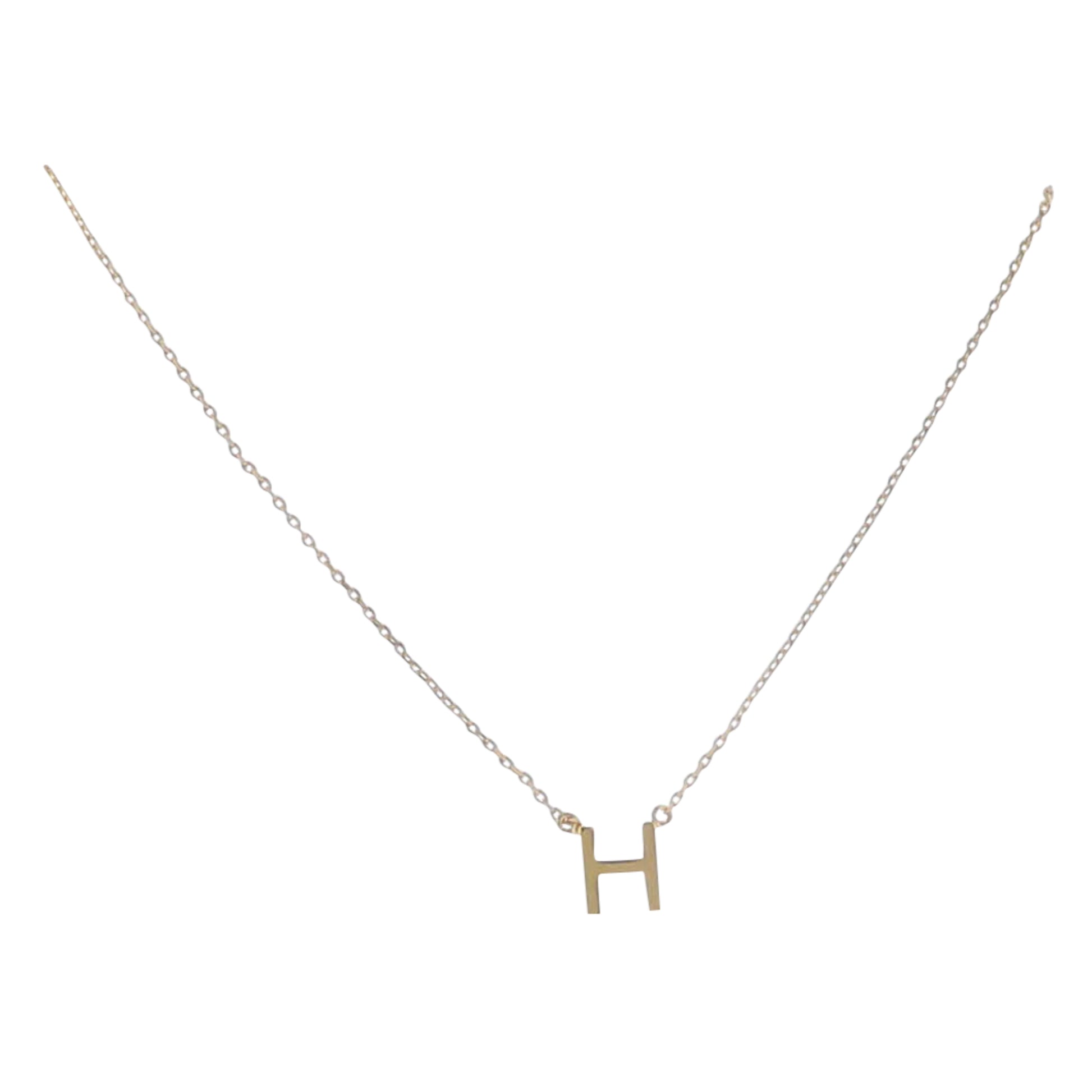 Kids Kids 15" 18K Gold Plated Initial "H" Chain Necklace