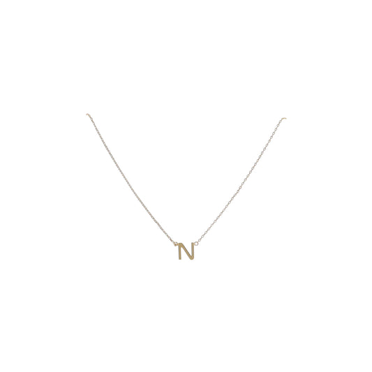 Kids Kids 15" 18K Gold Plated Initial "N" Chain Necklace