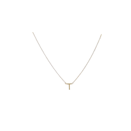 Kids Kids 15" 18K Gold Plated Initial "T" Chain Necklace