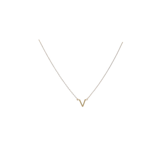 Kids Kids 15" 18K Gold Plated Initial "V" Chain Necklace