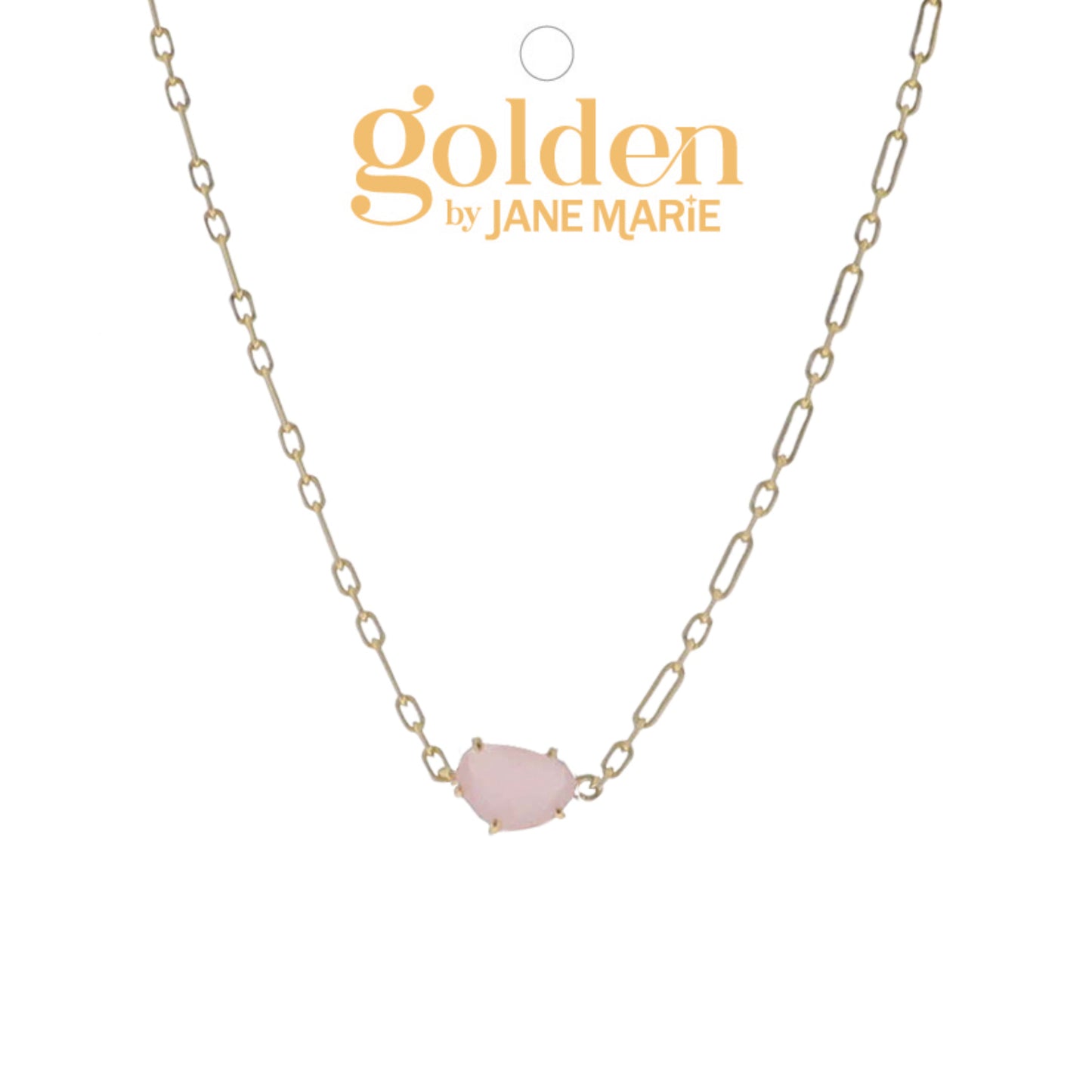 16" 18K Gold Plated Link Paperclip Chain Necklace with "January" Garnet Red Stone Pendant