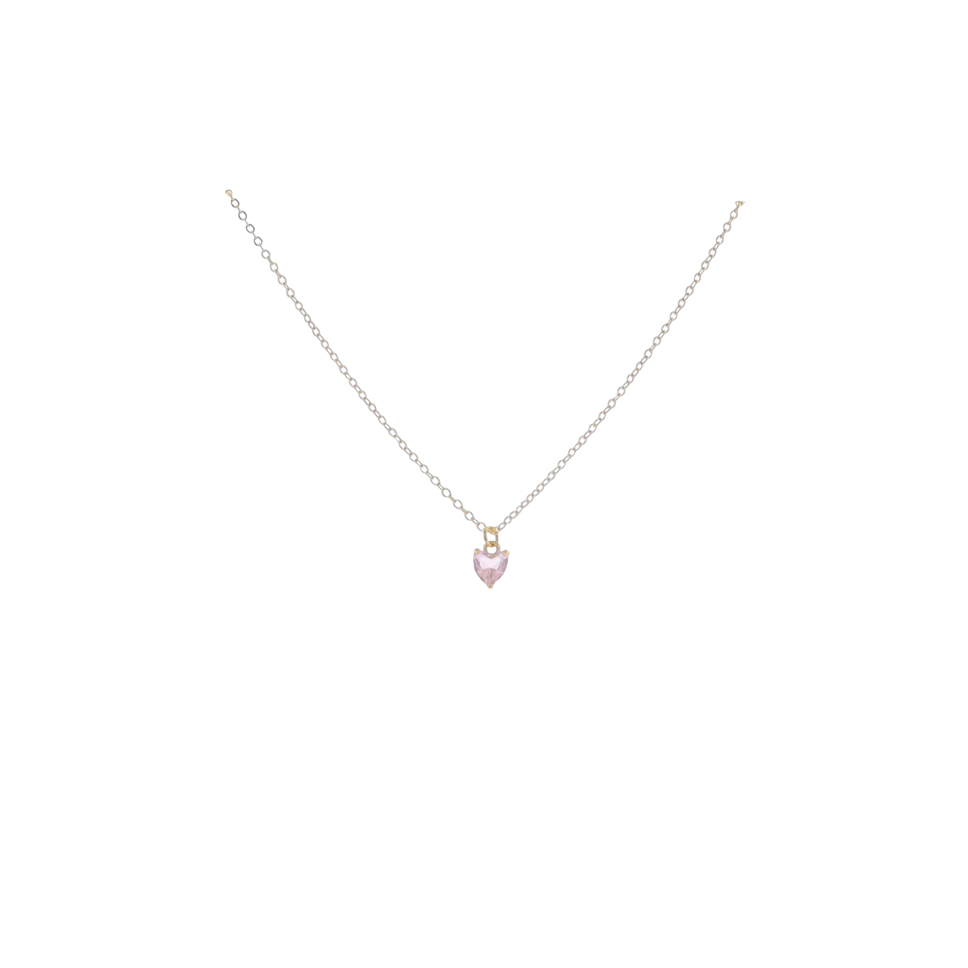 Kids 16" 18K Gold Plated Cable ChainNecklace with "October" Heart Pendant