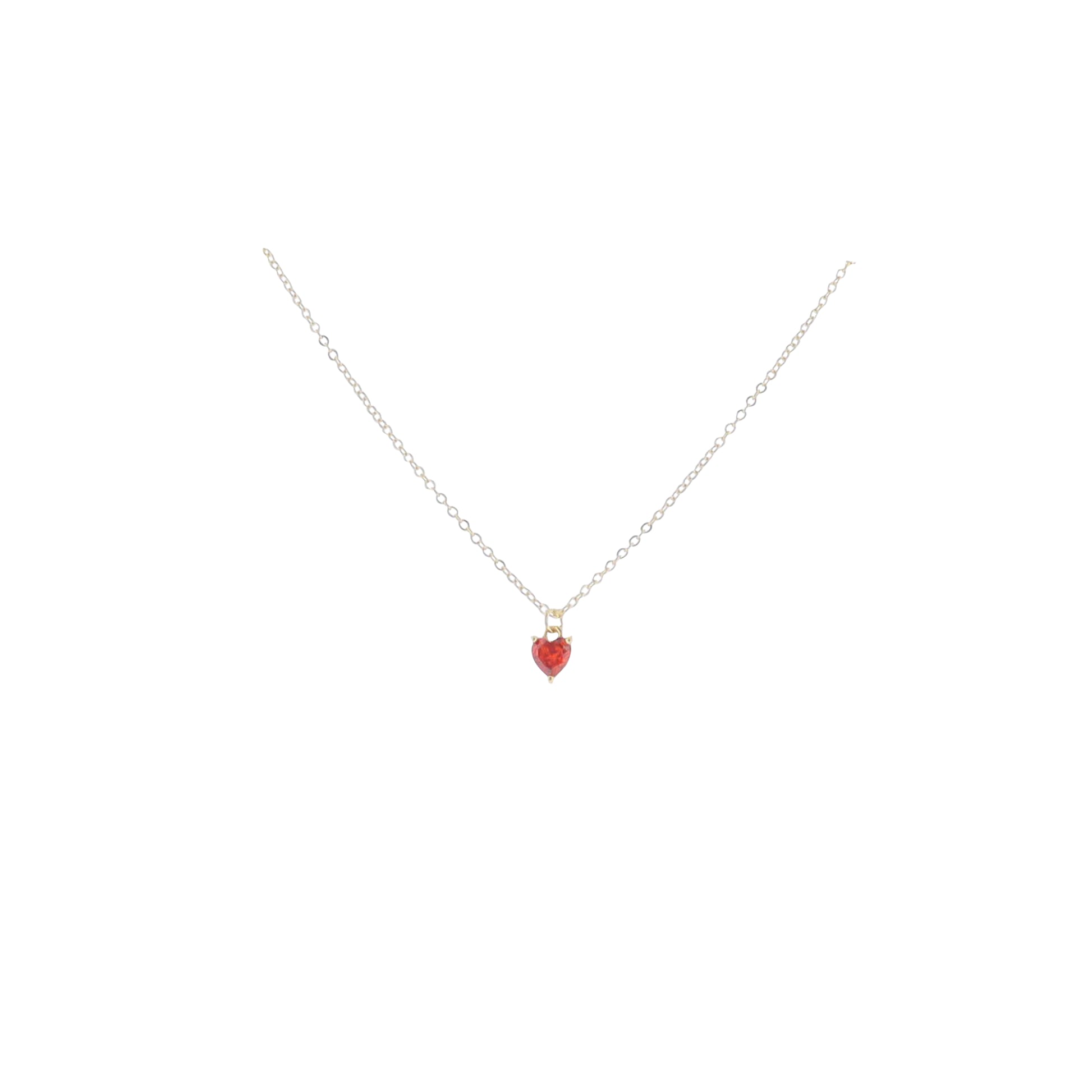 Kids 16" 18K Gold Plated Cable ChainNecklace with "January" Heart Pendant
