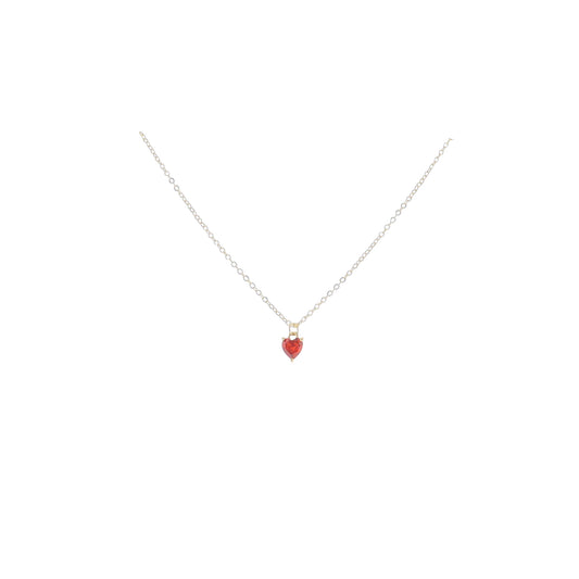 Kids 16" 18K Gold Plated Cable ChainNecklace with "January" Heart Pendant