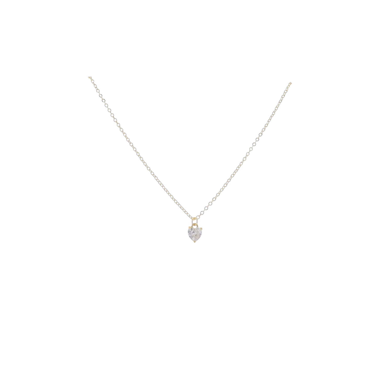 Kids 16" 18K Gold Plated Cable ChainNecklace with "April" Heart Pendant