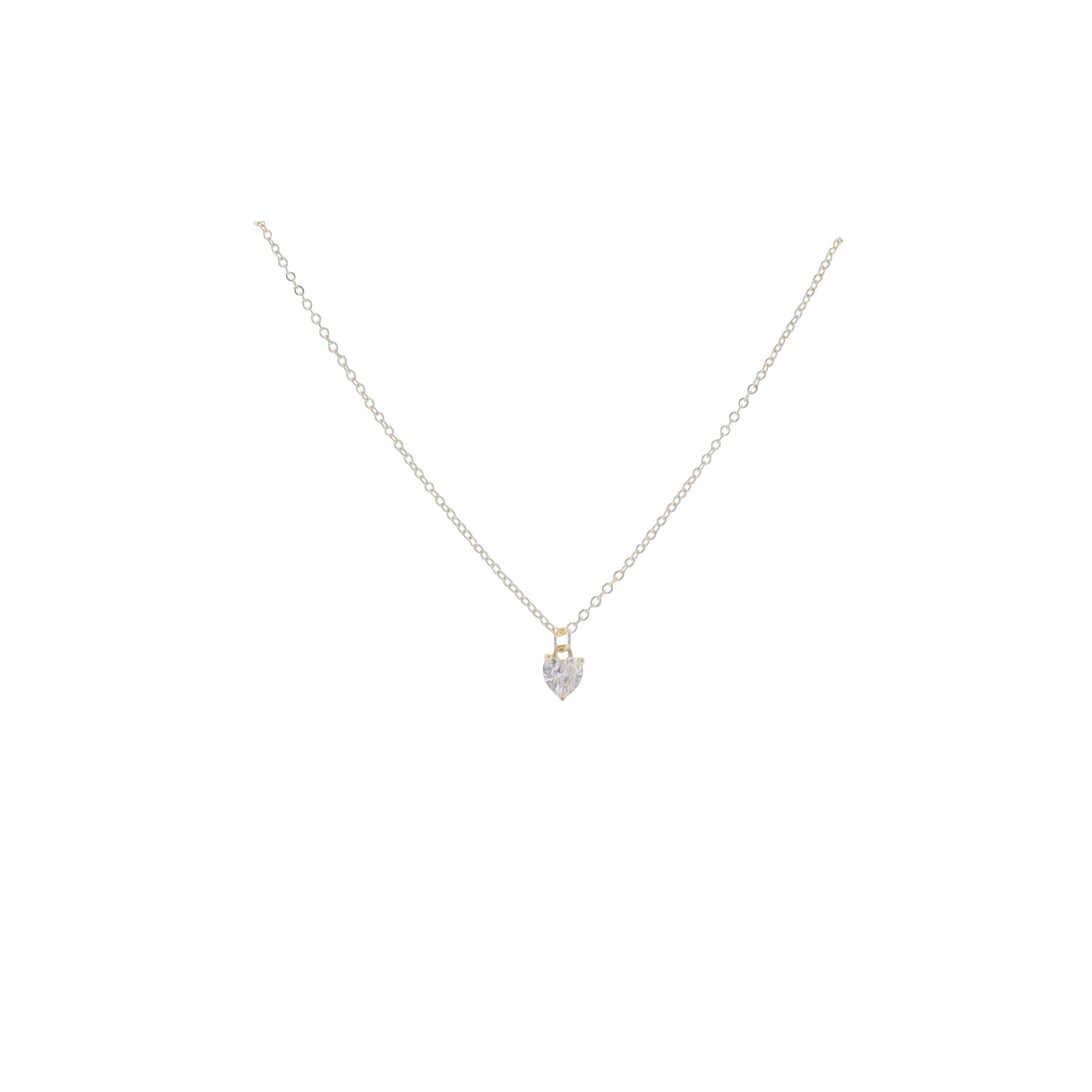 Kids 16" 18K Gold Plated Cable ChainNecklace with "April" Heart Pendant