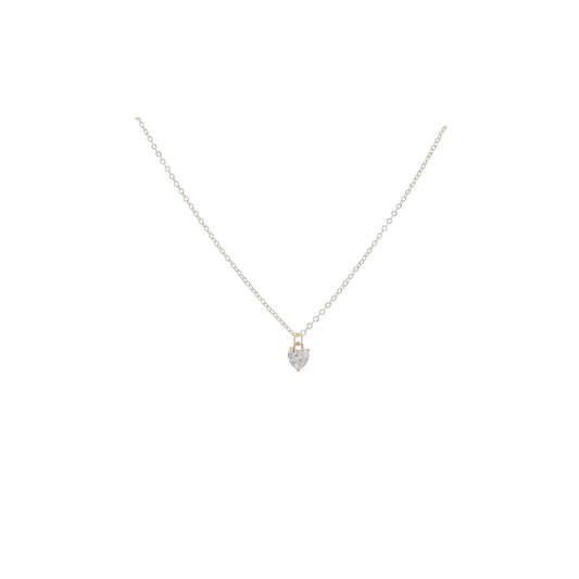 Kids 16" 18K Gold Plated Cable ChainNecklace with "April" Heart Pendant