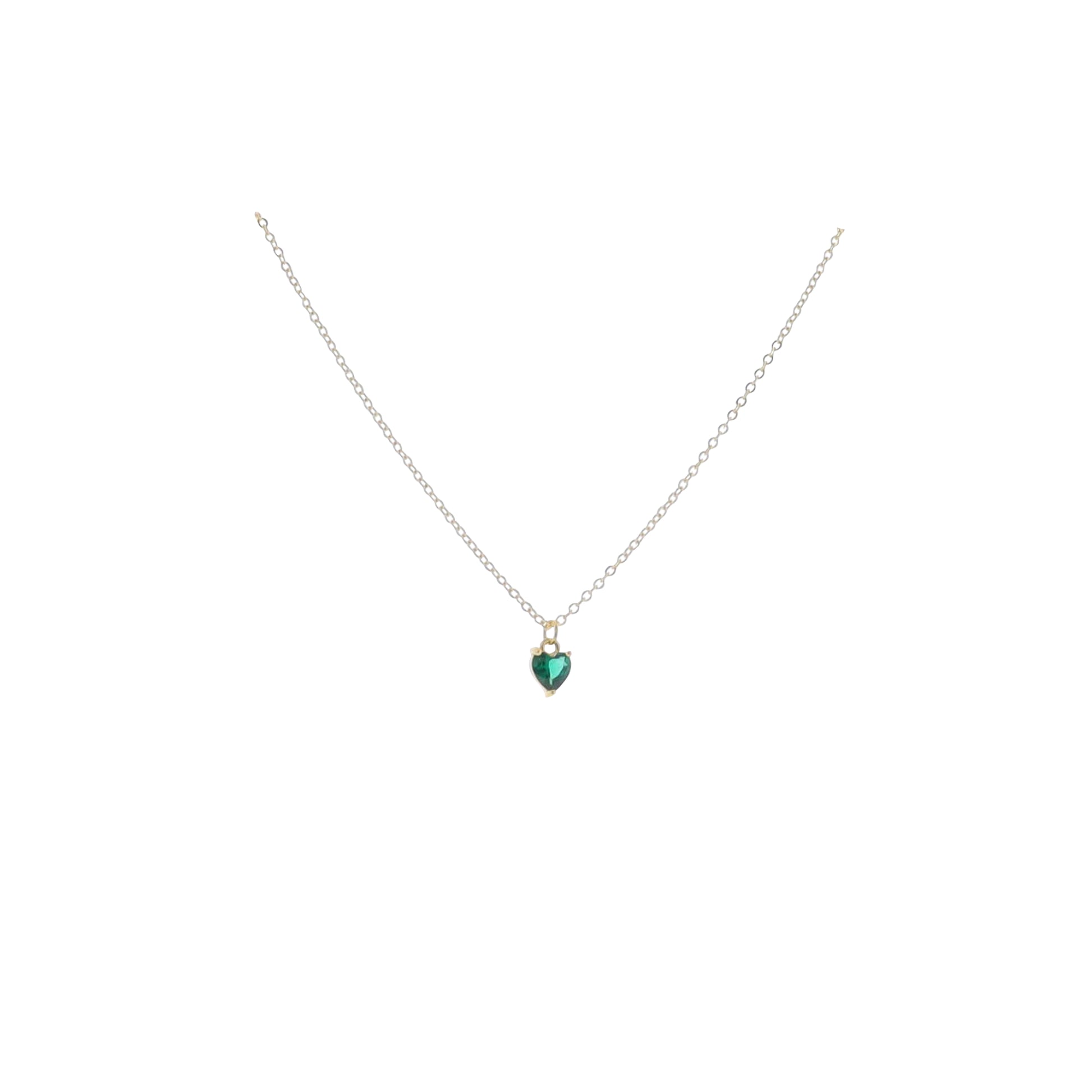 Kids 16" 18K Gold Plated Cable ChainNecklace with "May" Heart Pendant