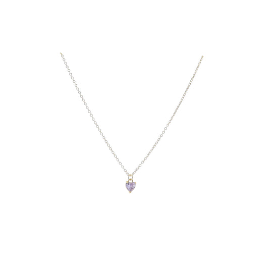 Kids 16" 18K Gold Plated Cable ChainNecklace with "June" Heart Pendant