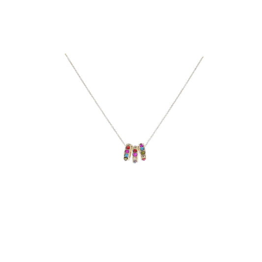 Kids 14" Gold Cable Chain Necklace with Multi Crystal Rondels