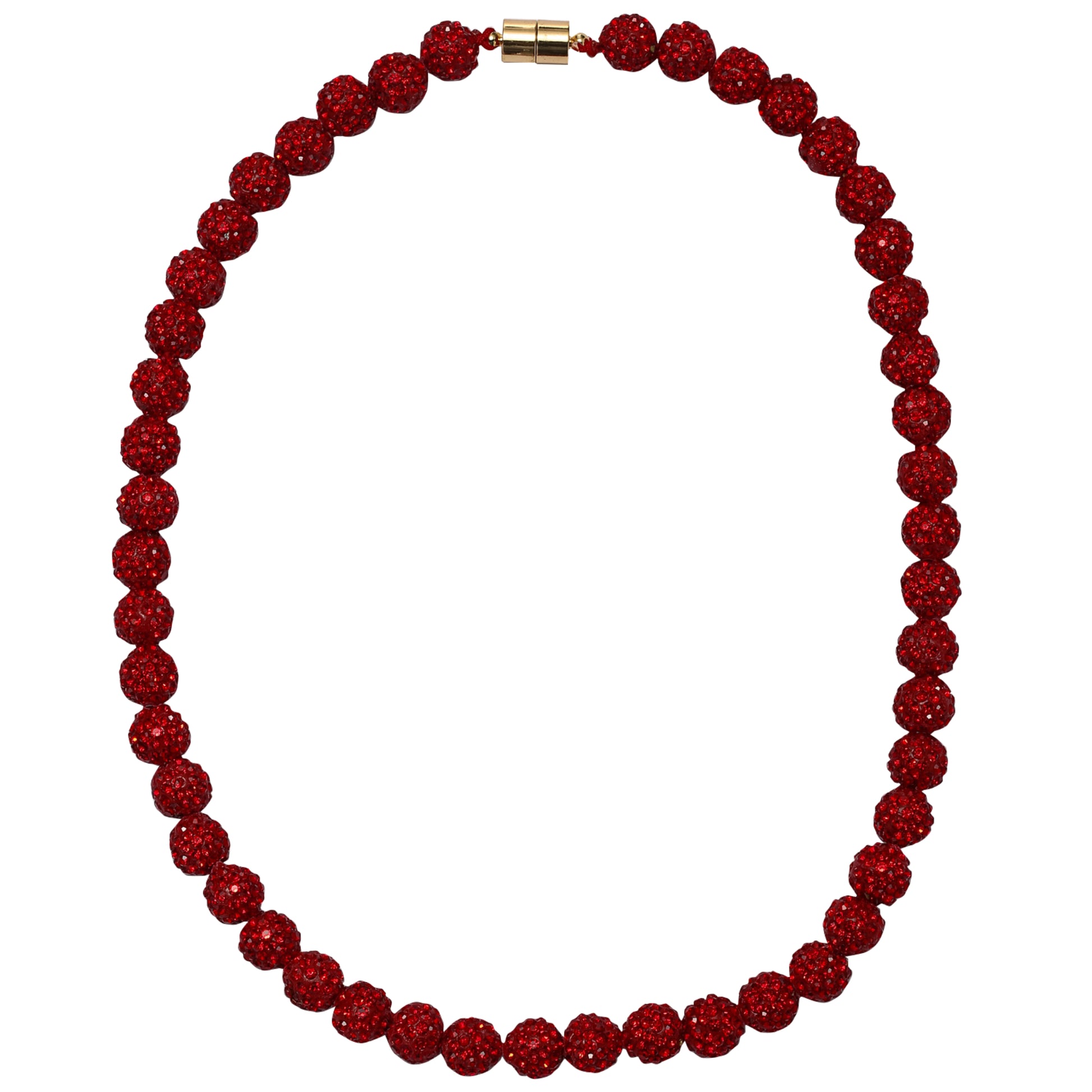 Kids Red Bling Disco Ball Beaded Necklace