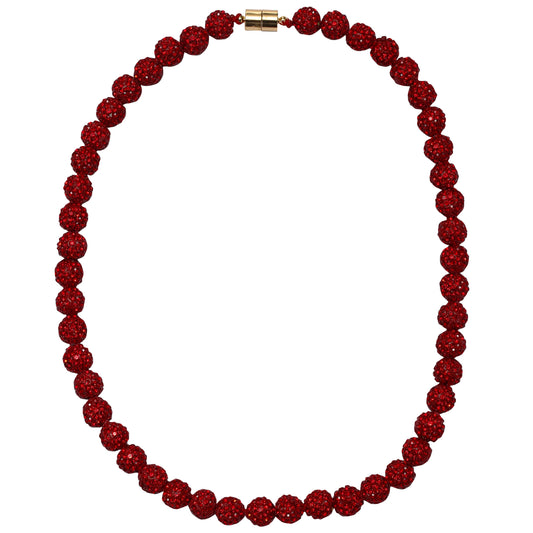 Kids Red Bling Disco Ball Beaded Necklace