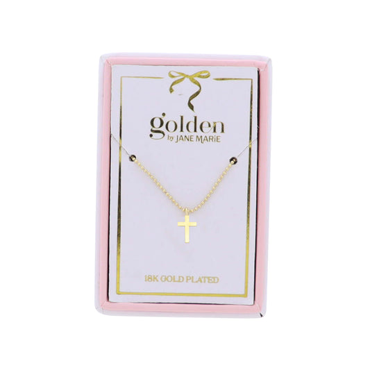 Kids 18K Gold Plated Necklace with Gold Cross