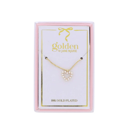 Kids 18K Gold Plated Necklace with Pearl Heart