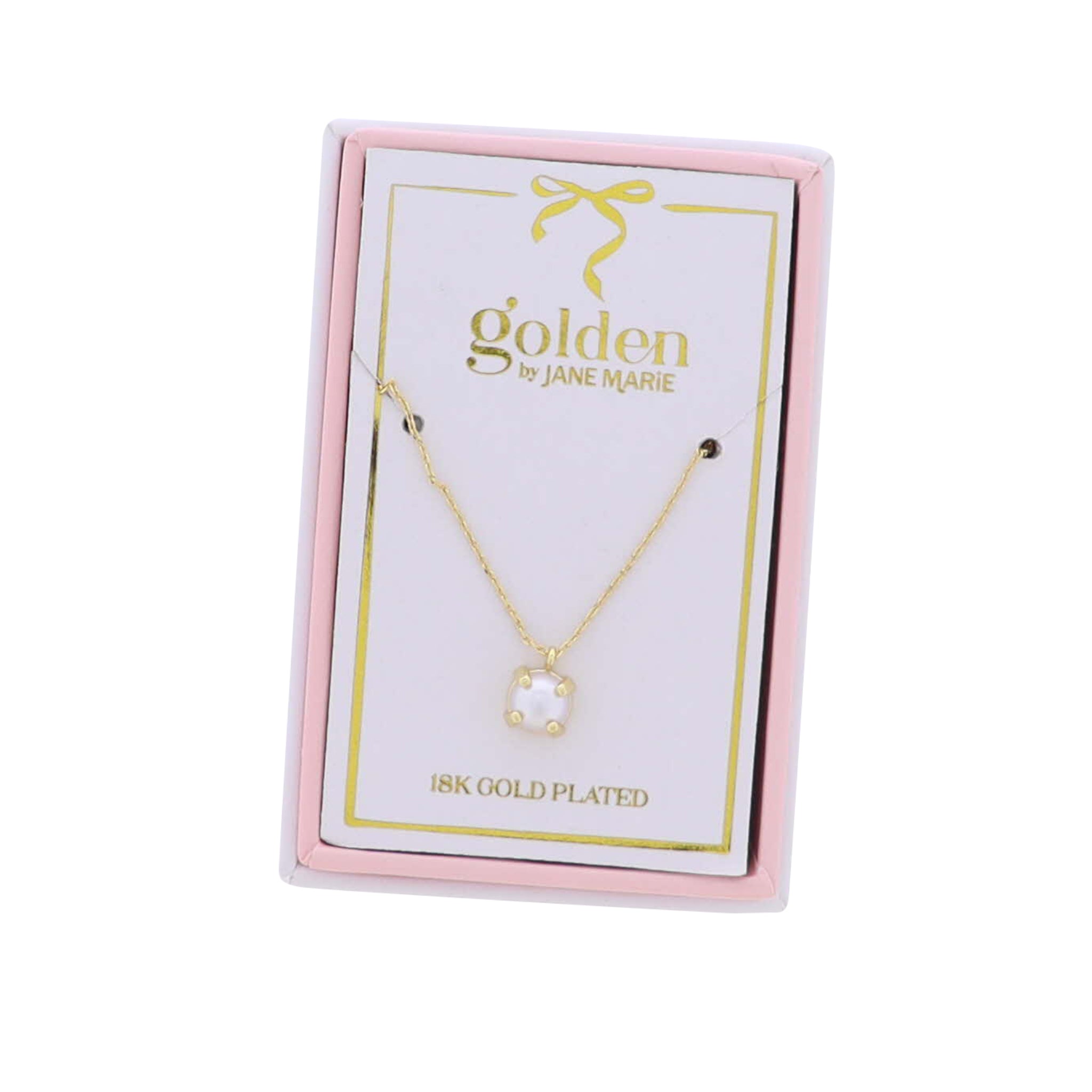 Kids 18K Gold Plated Necklace with Pearl Cabachon