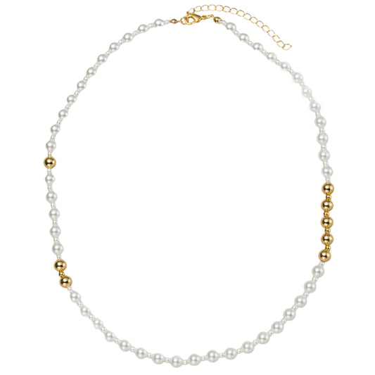 18K Gold Plated Gold,Pearl 4mm, 8mm Beaded Necklace