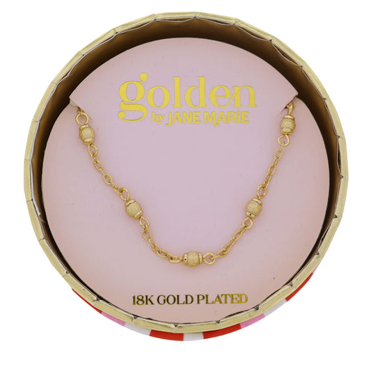 18K Gold Plated Cable, Satin Ball Chain Necklace