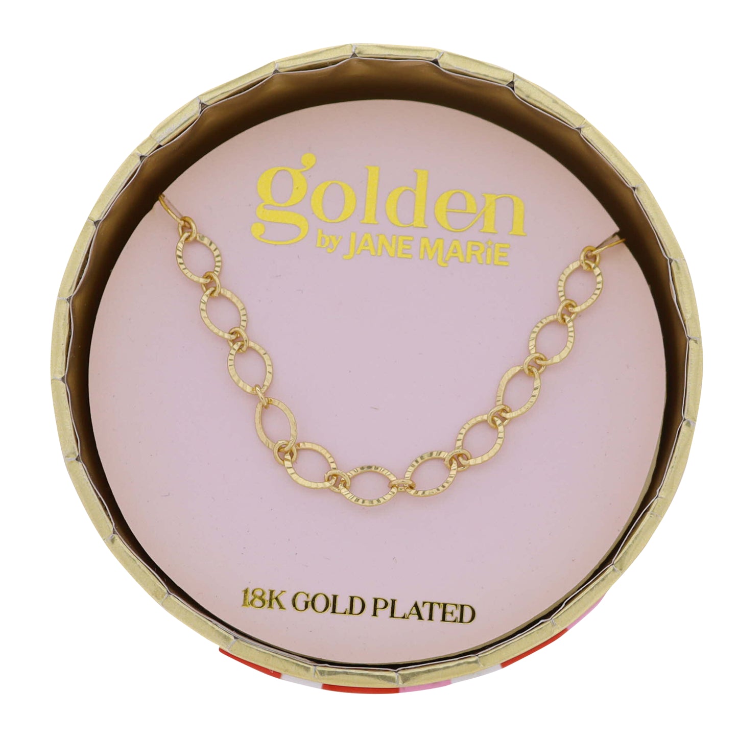 18K Gold Plated Diamond Shaped Cutting Chain Necklace