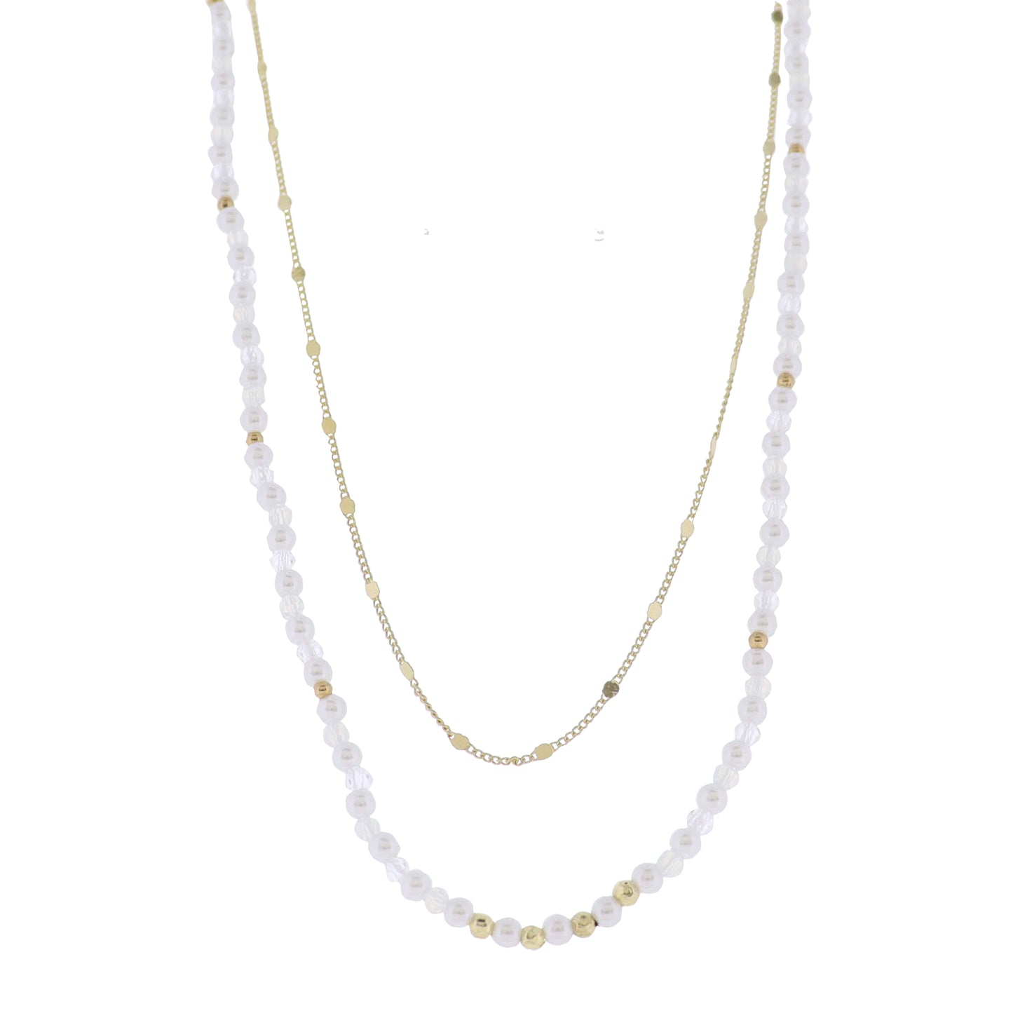 Gold 2 Layer Flat Handmade Chain Necklace